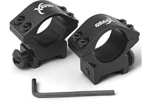 DRAXX SPORTS Paire de Colliers 25.4mm pour Montage Lunette de Tir sur Rail 21mm - Fixation Solide & COMPACTE - Anneaux de 25.4mm, Serrage 4 boulons, sur Rail Picatinny de 21mm