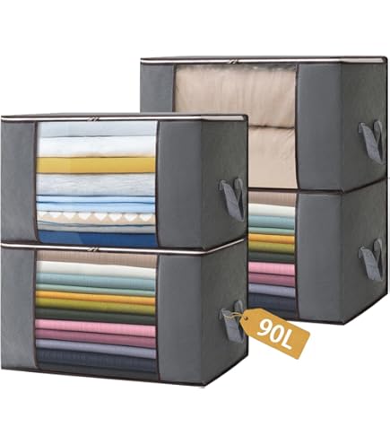 5 sacchetti trasparenti con cerniera, organizer in plastica per vestiti, 45 x 38 x 13 cm, sacchetti per maglioni, biancheria da letto, coperte, trapunte, vestiti, giocattoli
