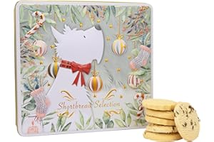 THE SILVER CRANE CO. Scottie Dog Biscuits Tin - Traditional Scottish Shortbread Gift Set, Festive Filled Tins of Biscuits, Novelty Christmas Gifts - Luxury Biscuit Gift Sets for Women & Men