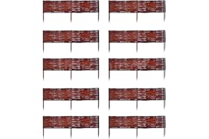 Floranica Beetabgrenzung aus Weide Beeteinfassung Holz Rasenkante Steckzaun Beetzaun 10 Stück 20cm x 100cm