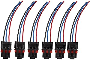QIILU Pulse Power Plug Connector, 6Pcs Car Spark Plug Connectors for Polaris Ranger XP 1000 2018‑2022 Pulse Power Plug Pigtail Connector Harness Bus Bar Power Harness