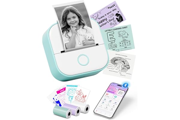 Mini Imprimante Thermique Portable - T02 Imprimante Thermique Mini Imprimante Etiquette Autocollante Bluetooth Mini Printer de pour Notes D'étude, Diagrammes Anatomiques, Photos, Journal, Cadeaux