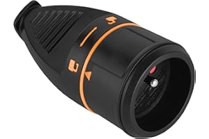 Electraline 523078 Fiche Femelle Français (2P+T) Electralock équipée d'un système de verrouillage qui empêche la déconnexione fiche-prise