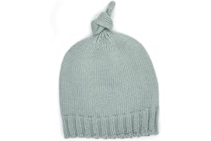 MICU MICU Gorro Bebé Recién Nacido de Punto, Talla 0-6 Meses, Extra Suave y Cálido, 100% Algodón Orgánico, Gorro Primera Puesta Bebé Nudo