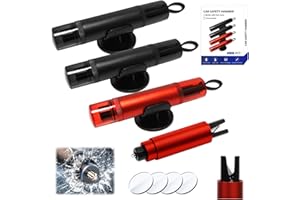 TOGETDREAM 4 PCS Emergency Car Safety Hammer, 2 in 1 Car Window Breaker Compact Seat Belt Cutter and Window Breaker Seatbelt Cutter Car Safety Hammer Escape Safety Hammer Universal Suitable for All Vehicles