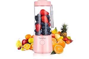 TOPSPITGO Petit Mini Blender Personnel | 400 ml Mixeur Robot Culinaire Portable USB Mini Blender Juicer Avec 6 Lames Pour Enfants Voyage Fitness Boissons Smoothie (rose)