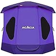 ACACIA Space Tent, 2 to 3 Person Pop Up Camping Tent with 8 Windows and Footprint, Waterproof Windproof Easy Setup Hub Tent for Family Camping, Hiking and Glamping, Purple Agate