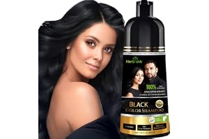 Herbishh Black Shampoo, Hair Dye Shampoo 3 in 1, 100% Grey Coverage, Demi-Permanent Hair Color for Men & Women, Long-lasting Color in 5-15 Mins, Ammonia-free, 200 ml