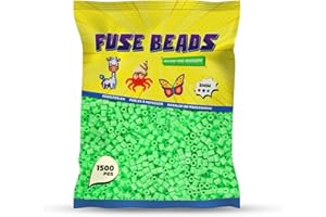 Benny Beads Bügelperlen 1500 Stück, Midi-Größe 5mm, Kreatives Bastelzubehör DIY Fuse Beads (Hellgrün)