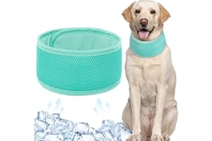 Kuoser Dog Cooling Bandana, Dog Cooling Collar Medium, Dog Summer Essentials, Dog Cool Bandana, Breathable Dog Cooling Collar,Dog Cooling Collar Small Medium Large MintGreen L