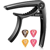 Donner DC-2 Gitar Capo Akustik ve Elektro Gitar Ukulele Bas Mandolin ve Banjo i&ccedil;in Gitar Se&ccedil;tikleri, Siyah
