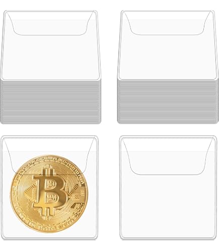 50 Transparente Münzhüllen – 5,5x5,5 Cm, PVC, Mit Klappe, Für Sammler