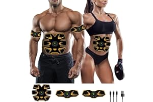 WARDBES ABS Trainer Muscle Stimulator, 8 Modes & 18 Intensities For Abdominal/Arm/Leg/Hip Training, EMS Muscle Stimulator, Electric Abdominal Muscle Toner