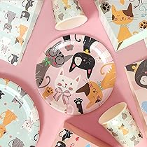 JuNa-Experten 12 Einladungskarten Kindergeburtstag - Lustige Katze Hund Tiere Motiv