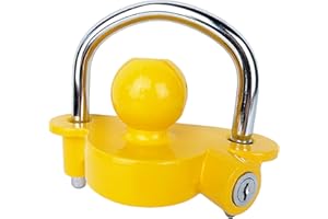 HYFIVE Remolque Bloqueo de Enganche Bola Universal Kit de Seguridad para Caravana Remolque Enganchar Anti-Robo Candado de seguridad 2 llaves