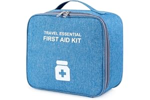 QIUPFGUT Sac à médicaments,Organisateur médical avec fermeture éclair,Sac à médicaments Vide Sac de premiers secours, Sac à pharmacie de voyage portable,Sac de rangement médical étanche pour Voyage (bleu)