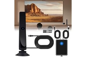 Aohcae Wavetune Tv Antenna, 4k Ultra-Clear Wave Tune Tv Antenna, Wave Tune für Tv mit Scanner, Digital Tv Antenne Indoor mit Verstärker Signal Booster, Plug Play für Home Viewing