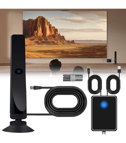 HD TV Antenne Digital - 100 Kanäle Mit 3m Kabel Für Terrestrischen Empfang