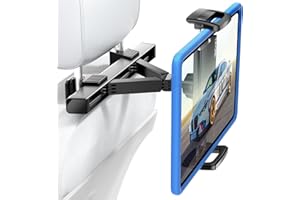 TRYONE Car Tablet Holder, Headrest Tablet Mount - [Thicker Carbon Steel] Car Holder Back Seat for Kids Travel Road Trip, Compatible with iPad, All 4.7~12.9" Tablets, Phones, Galaxy, Fire HD, Switch