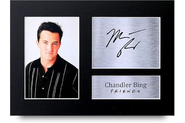 HWC Trading A4 Chandler Bing Matthew Perry Cadeaux Imprimé Signé Autographe Photo pour les fans d’émissions de télévision - A4