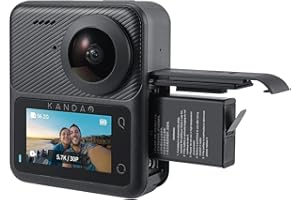 KanDao QooCam 3 Action Camera, 5.7K 62MP Photo 60fps Flawless 360 Video Camera, Outdoor Sport Camera con doppio sensore 1/1.55" e apertura F1.6, impermeabile, stabilizzazione.