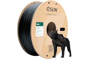 ‎ESUN eSUN ABS+ Filament 1.75mm, Filament do drukarek 3D ABS Plus, Dokładność wymiarowa +/- 0.05mm, Szpula 1KG (2.2 LBS) Filament do drukarek 3D (Czarny, 1KG)