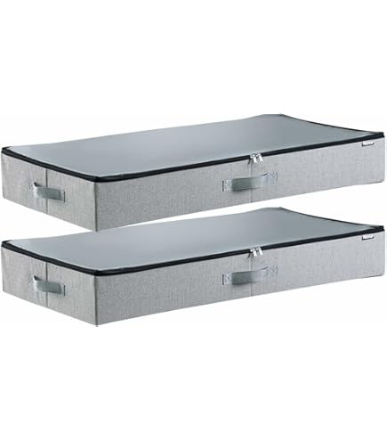 Strata Curve Clear Plastic Storage Box U/Bed 42 Litre (Black Lid