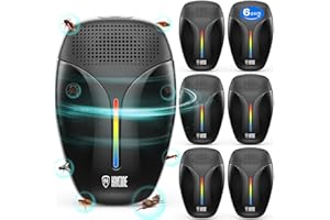 HAYCONE 2025 Upgraded Version Ultrasonic Pest Repeller, Indoor Ultrasonic Repellent for Roach, Rodent, Mouse, Bugs, Mosquito, Mice, Spider, Ant,Electronic Plug in Pest Control,3 Mode Switching,6 Packs