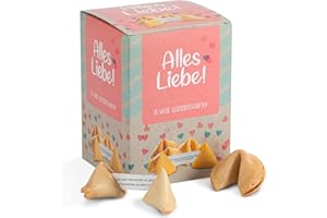 ‎FOOD CREW FOOD Crew 10 Glückskekse „Alles Liebe!” - Glückskeks als kleine Geschenke Idee für Familie, Freunde, Kollegen - Adventskalender Füllung - Glückskekse Silvester - Kleinigkeiten für Adventskalender
