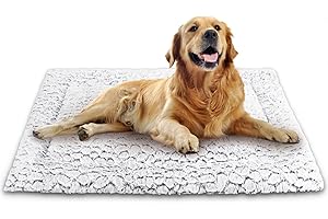 Aspand Cuscino per Cani Corto in Peluche, per Cani Taglia Grandi e Medi Materassino Cane, 94x61cm, Caldo e Comodo, Facile da Pulire, Grigio scuro