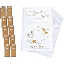 Libri Da Colorare Per Matrimonio - Set Da 10 Con Adesivi E Penne, Regalo Per Bambini Ospiti - Foto 9