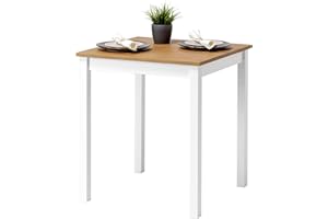 ‎HAGGE HOME hagge home Skandinavisch Holz Tisch 68x68 Esstisch Küchentisch Schreibtisch Esszimmertisch Homeoffice Kinderzimmertisch Esszimmertische Esstische Wohnzimmertisch Arbeitszimmertisch Klein Weiß Braun