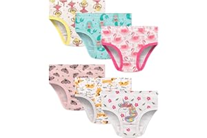 Blooven Mädchen Unterhosen Slips, Unterwäsche Reine Baumwolle 6er-Pack