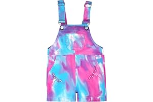 Peacolate 5-10 Jahre Sommer kleine Kinder Denim Shortalls Flip Pailletten Stickerei Sterne Blau Latzhose Shorts Overalls (Libelle