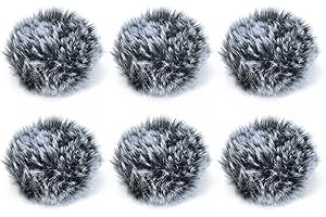 Cubilux Mufka przeciwwiatrowa (martwy kot) do mikrofonu klapowego lavalier, futrzana szyba przednia do mini mikrofonu z klipsem, 6-pak