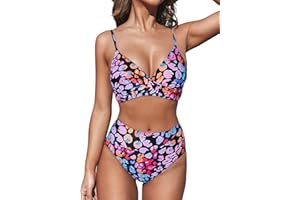 CUPSHE Damski zestaw bikini crossover biustonosz z wysokim stanem, moda kąpielowa, elegancki dwuczęściowy kostium kąpielowy