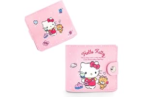 Elie&Eason Kitty Wallet, Cartoon Character Small Wallet, Cute Small Wallet for Women and Girls, Hell Kitt Gifts, Kitty Purse Kids Teen Anime Cartoon Character Pu Leather Bifold Wallet