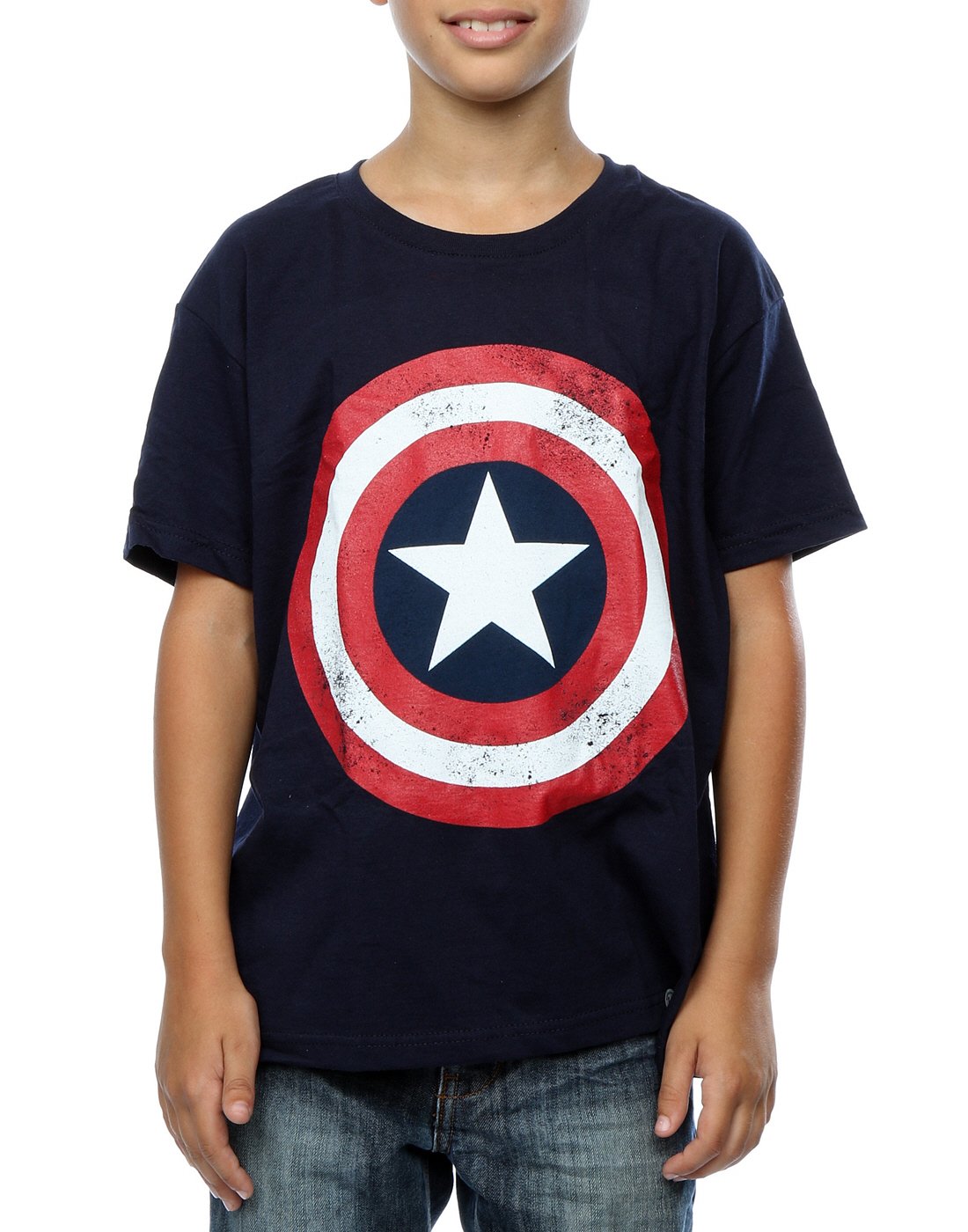 Marvel-Jungen-Captain-America-Distressed-Shield-T-Shirt
