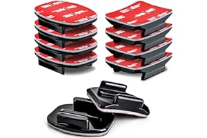 MiPremium Adhesive Mount Kit Sticky pads for GoPro Hero 13 12 11 10 9 8 7 6 5 Black Silver Session Cameras Flat & Curved Helmet Mounting attachment Accessories for Go Pro Other Action Camera (10 Pack)