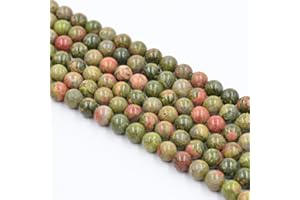 Asingeloo fleur verte pierre naturelle pierre précieuse perles rondes en vrac 15.5 pouces 6mm cristal énergie pierre pouvoir de guérison pour la fabrication de bijoux