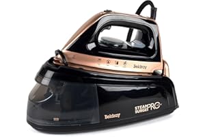 Beldray Steam Station Iron – Steam Generator Iron, Detachable 1.2L Water Tank, Smooth Glide Soleplate, Powerful Steam Burst, Vertical Steam, Adjustable Temperature Dial, 2400W, Rose Gold, BEL01137-150