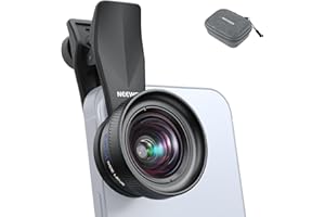 NEEWER 18mm Weitwinkelobjektiv mit 17mm Gewinde Objektiv Clip für Handy Kamera, 100° FOV, 0,75 fache Vergrößerung, 6 Elemente in 5 Gruppen, kompatibel mit iPhone Android Samsung für Fotografie, LS-72