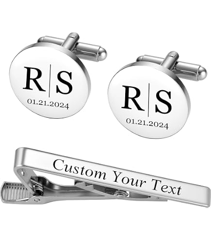 PATIKIL Set Gemelli E Fermacravatta Uomo Con Monogramma Lettera D, Rame Tonalità Oro, Regalo Personalizzato Per Padre, Marito, Figlio