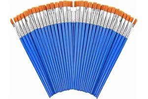 LIYUN Set di 60 pennelli rotondi piatti piccoli set di pennelli acrilici e dipinti ad olio, perfetti per principianti, artisti e amanti dei dipinti (60 piatti)