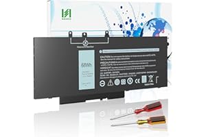 HASESS GJKNX Batería Repuesto para DELL Latitude 5480 5580 5280 5288 5488 5590 5591 5490 5491 5495 E5480 E5580 E5490 E5590 Precision 15 3520 3530 Series GD1JP DY9NT 5YHR4 451-BBZG 7.6V/68Wh