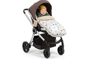 TOTSY BABY Sacco passeggino invernale nanna 90x45 cm - coprigambe universale neonato termico per cybex yoyo e altri passeggini perfetto per ragazzi e ragazze Safari