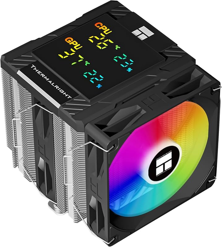 Thermalright TR Peerless Assassin 120 Digital ARGB Black - Enfriador de aire para CPU (6 tubos de calor, para AM4/AM5, Intel LGA1700/1851/115X/1200), color negro