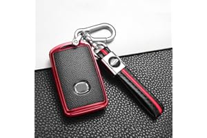 ontto Etui na kluczyki samochodowe, pilot zdalnego sterowania, do Mazda 3, Axela CX-30, 2019, 2020, CX-5, CX-8, CX-9, 2020, skóra PU, etui na klucze, etui ochronne, 3 przyciski czerwone