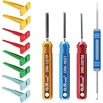 JRready ST5255-08 Ontgrendelingsgereedschap, autostekkerset, bevat 8 stuks vervangpunten, terminal uitspingereedschap voor AMP/Delphi/Molex/Deutsch/ Bosch/Kostal Connector enz., auto/computerreparatie