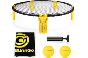 Gziztx Roundnet Games Set, Includes 2 Balls, Playing Net, Bag, Ball Pump and Rules, Garden Game with Friends and Family